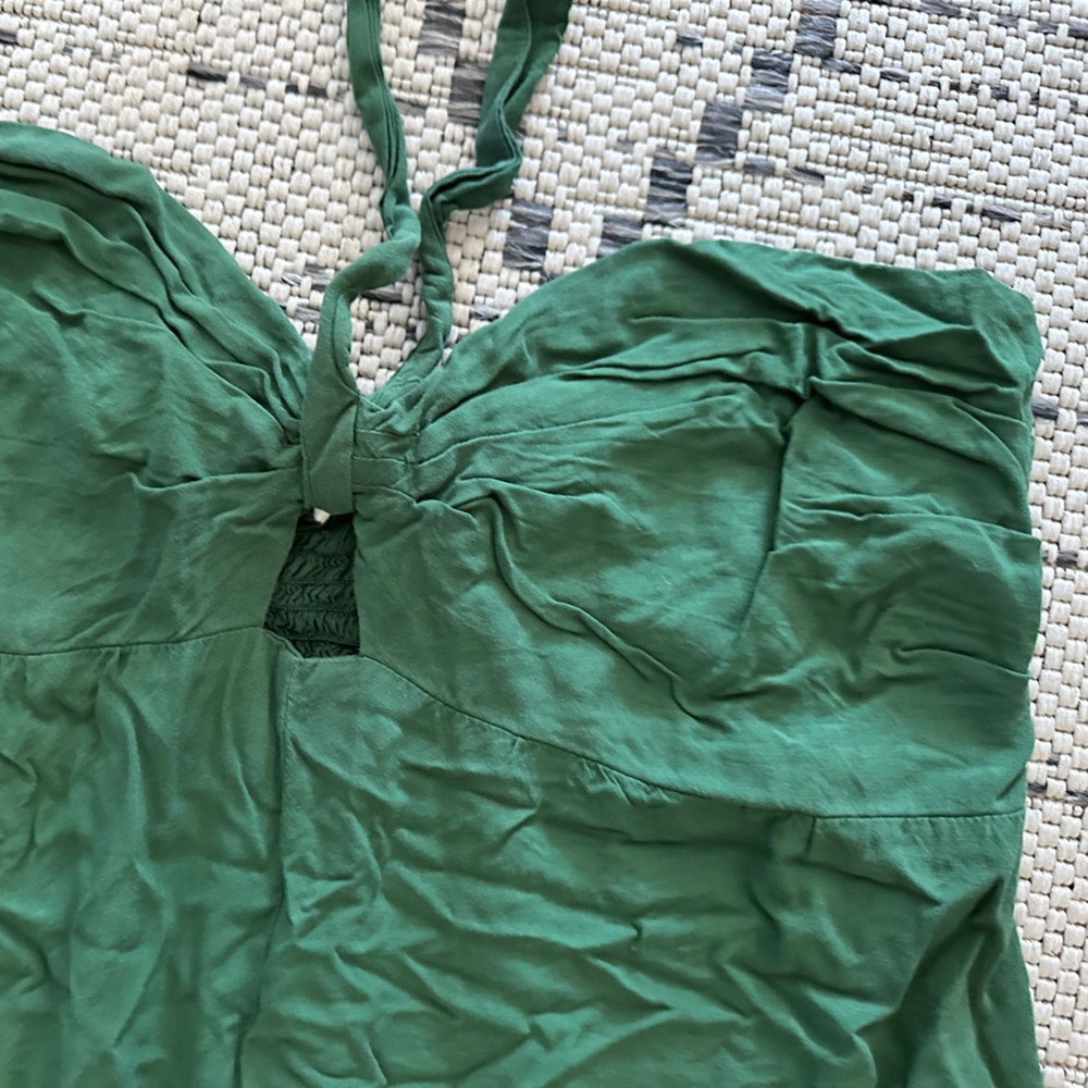Khush Strapless Wide-Leg Halter Jumpsuit in Forest Green - Picture 6 of 9